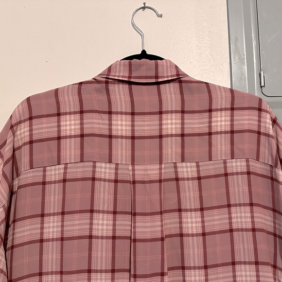 Aritzia Silk Plaid Buttondown - Picture 4 of 7